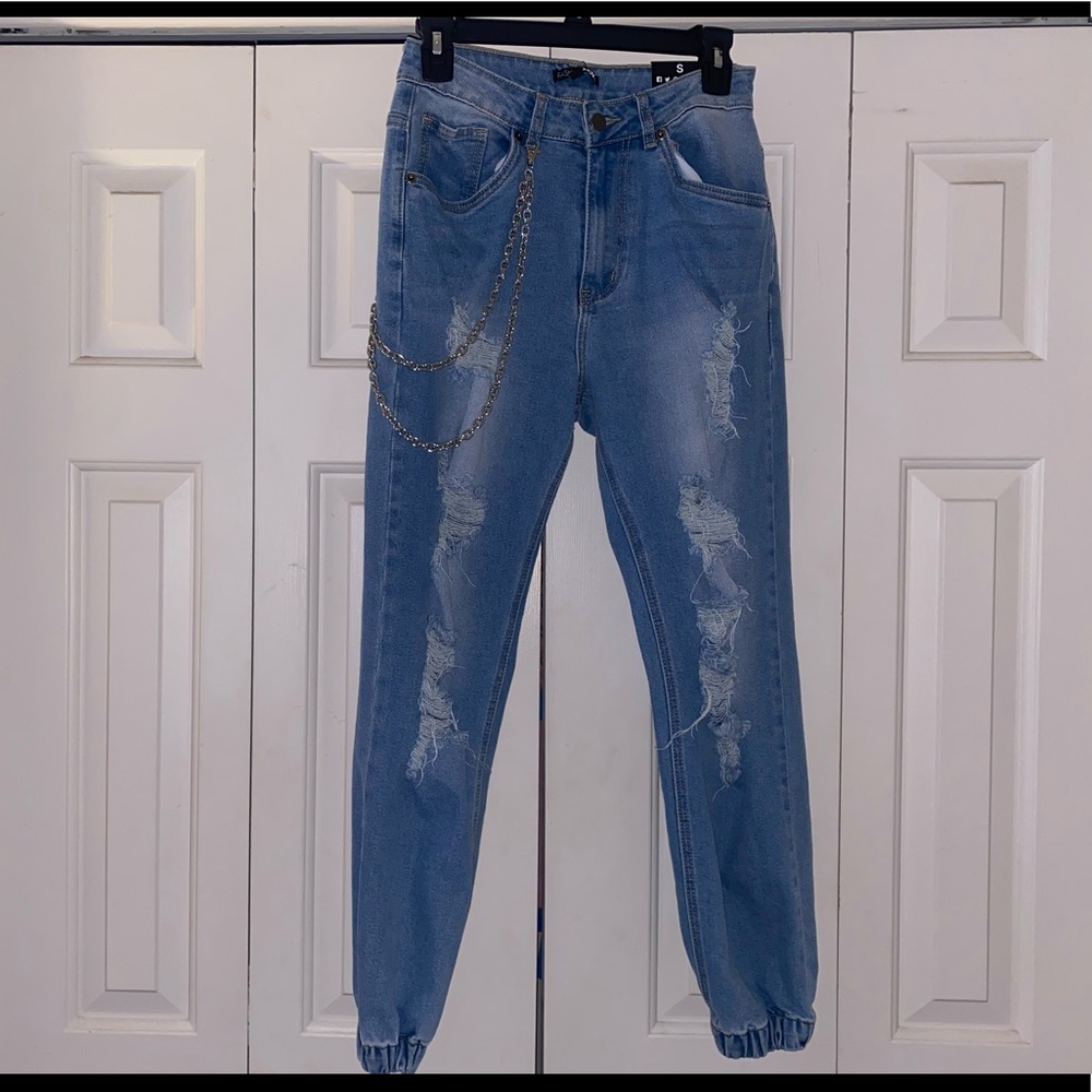 distressed jeans